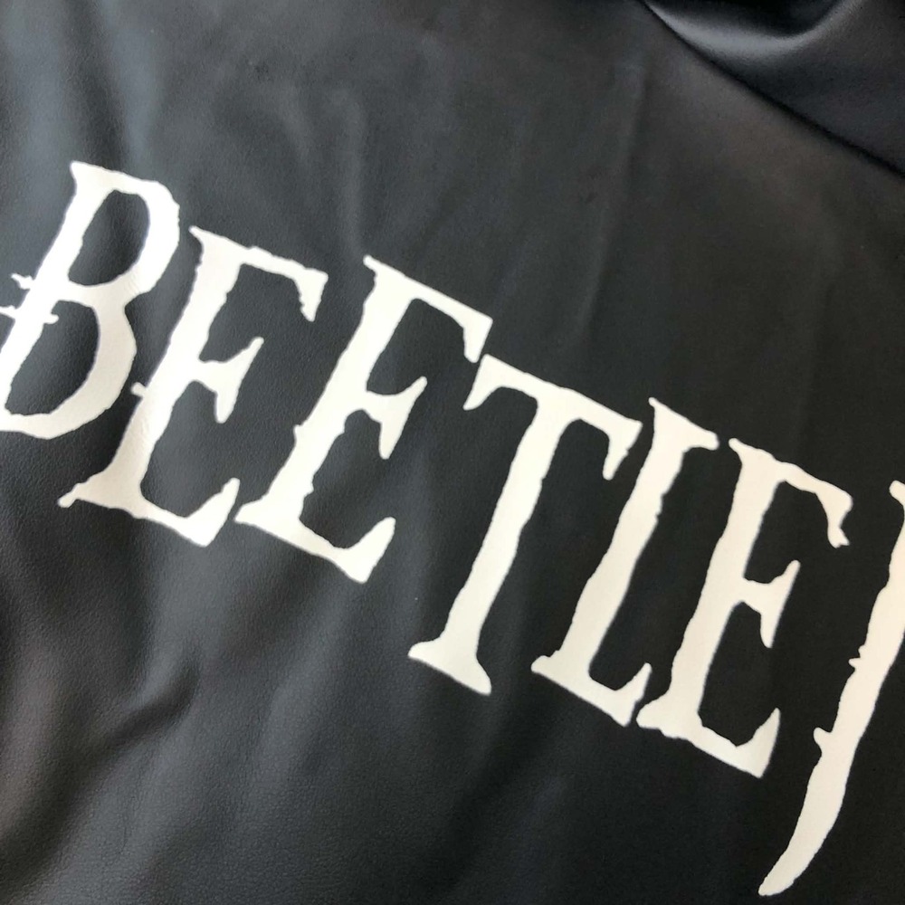 Spirit Costume Beetlejuice Moto Jacket Womens Large Boxy Faux Leather Halloween - Picture 12 of 16